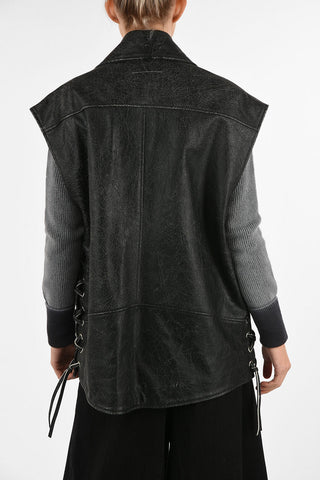 MM6 Leather Sleeveless Biker