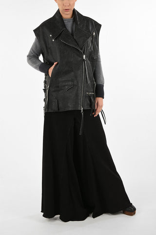 MM6 Leather Sleeveless Biker