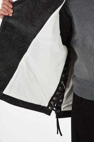 MM6 Leather Sleeveless Biker