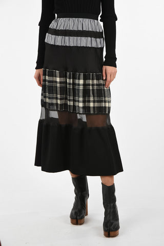 MM1 Check Gipsy Skirt with Silk Insert
