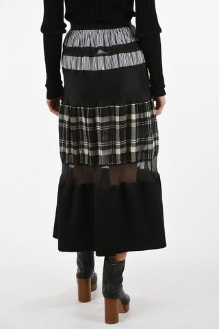 MM1 Check Gipsy Skirt with Silk Insert