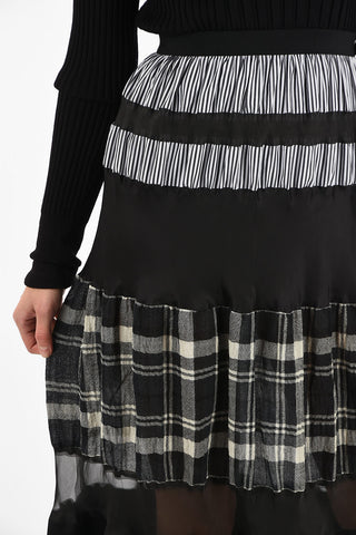MM1 Check Gipsy Skirt with Silk Insert