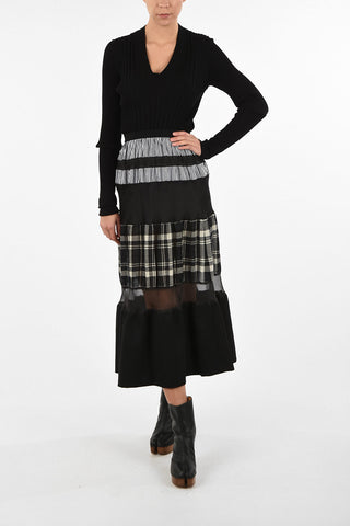 MM1 Check Gipsy Skirt with Silk Insert