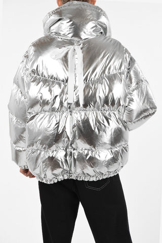 MM6 Metallic Faux Leather Down Jacket