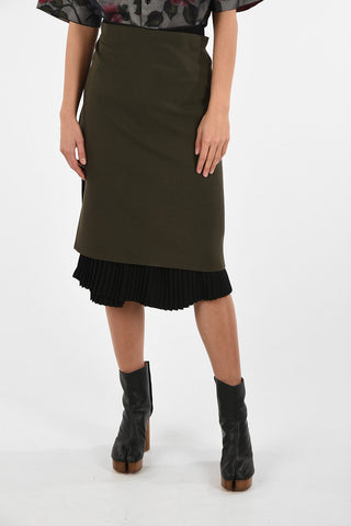 MM6 Accordion Wrap Skirt With Zip Back Closure