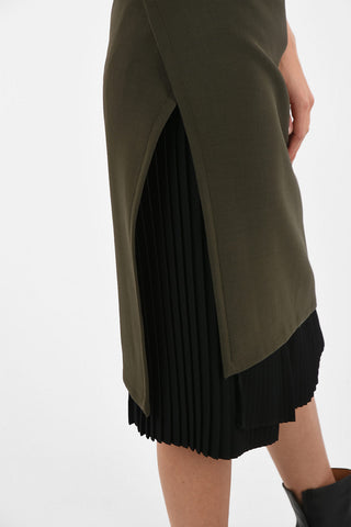 MM6 Accordion Wrap Skirt With Zip Back Closure
