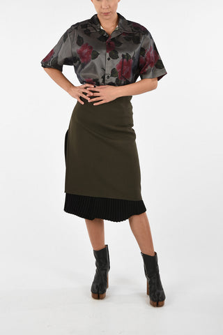 MM6 Accordion Wrap Skirt With Zip Back Closure