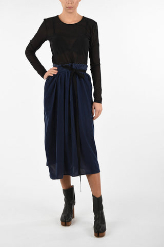 MM6 Chenille Two-Tone Sheer Wrap Dress