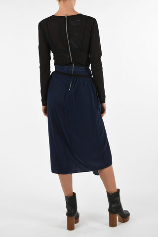 MM6 Chenille Two-Tone Sheer Wrap Dress