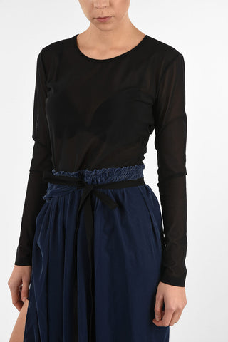 MM6 Chenille Two-Tone Sheer Wrap Dress