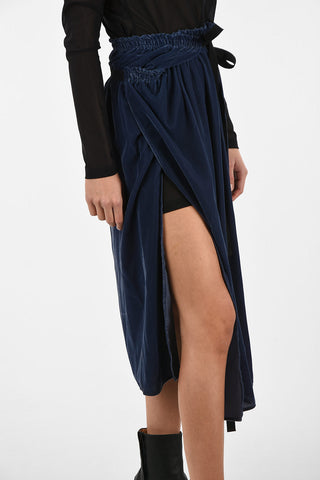 MM6 Chenille Two-Tone Sheer Wrap Dress