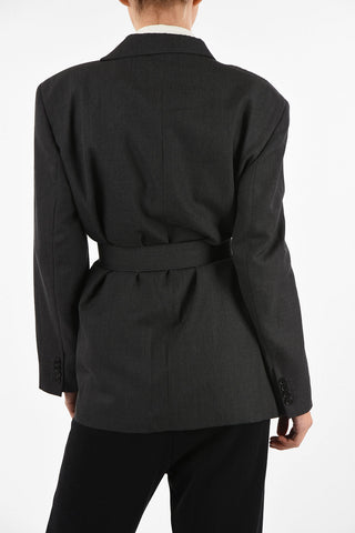MM1 Polka Dots Detail Blazer with Belt