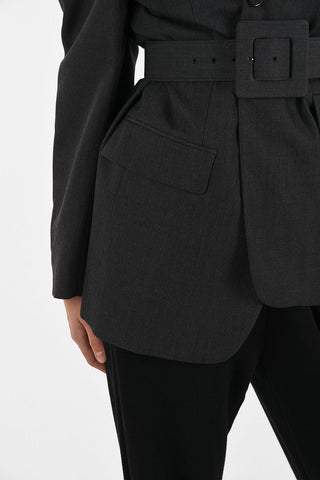MM1 Polka Dots Detail Blazer with Belt