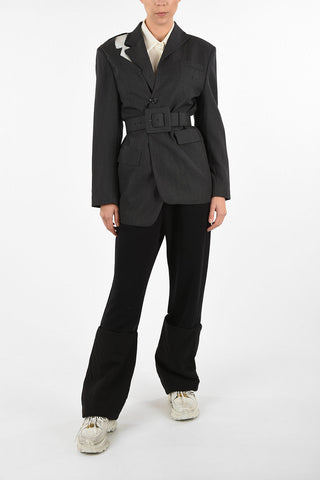 MM1 Polka Dots Detail Blazer with Belt