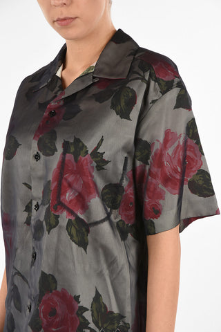 MM0 Camicia Stampa Rose in Seta 