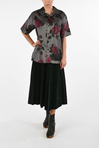 MM0 Camicia Stampa Rose in Seta 