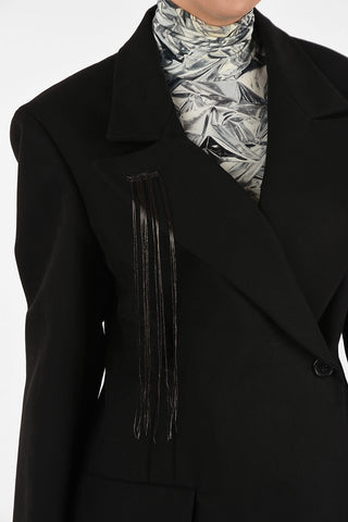 MM1 Oversize Double Breasted Jacket with Lurex Application