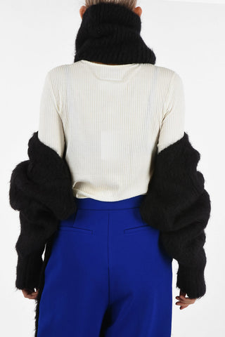 MM0 Wool and Mohair Turtleneck Cardigan
