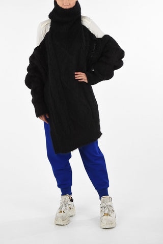 MM0 Wool and Mohair Turtleneck Cardigan