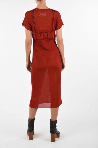 MM0 Lurex Ribbed Maxi Bodycon Dress
