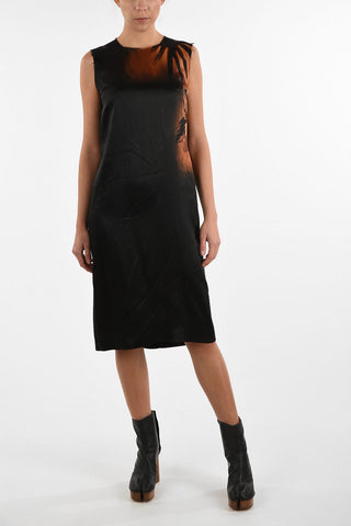 MM0 Satin Tunic Dress with Zip Back Closure