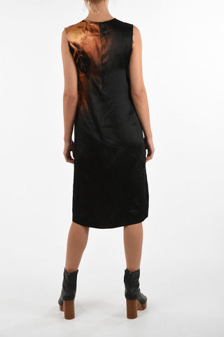 MM0 Satin Tunic Dress with Zip Back Closure