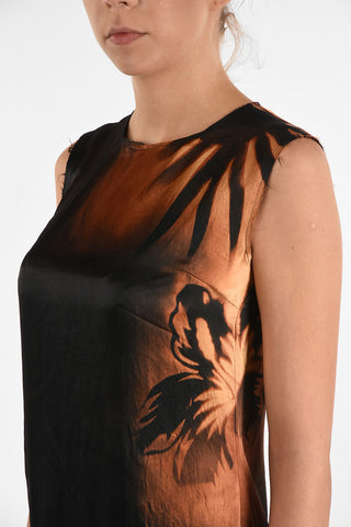 MM0 Satin Tunic Dress with Zip Back Closure