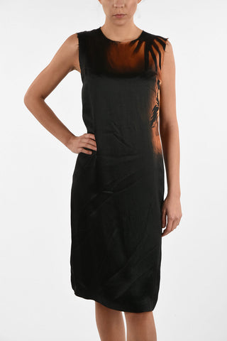 MM0 Satin Tunic Dress with Zip Back Closure