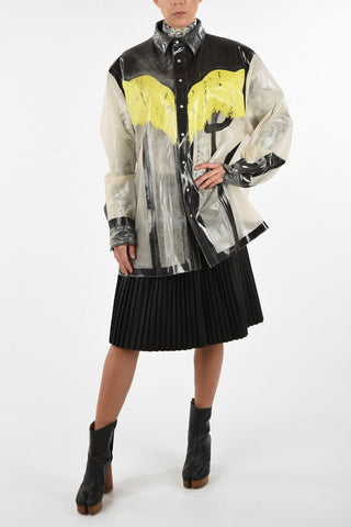 MM0 Camicia laccata Oversize con Bottoni Automatici