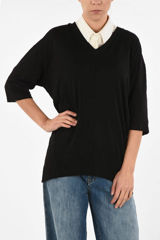 MM6 V-neck Knitted T-shirt