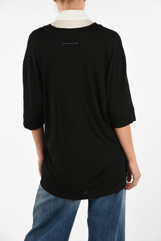 MM6 V-neck Knitted T-shirt
