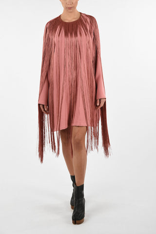 MM6 Fringed Tunic Dress With Zip Back Closure