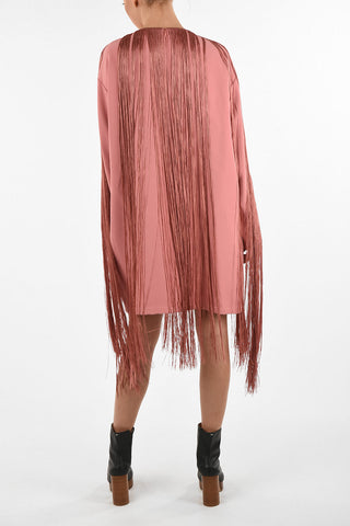 MM6 Fringed Tunic Dress With Zip Back Closure