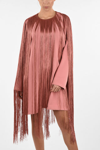 MM6 Fringed Tunic Dress With Zip Back Closure