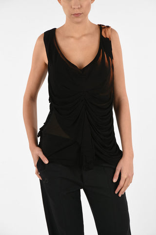 MM0 Sleeveless Wrinkled Top