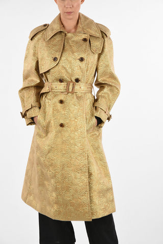 MM0 Brocade Double Breasted Trench With Silk Insert
