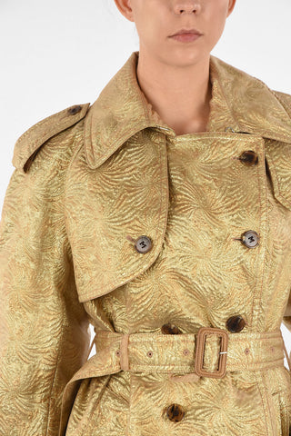 MM0 Brocade Double Breasted Trench With Silk Insert