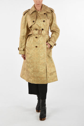 MM0 Brocade Double Breasted Trench With Silk Insert