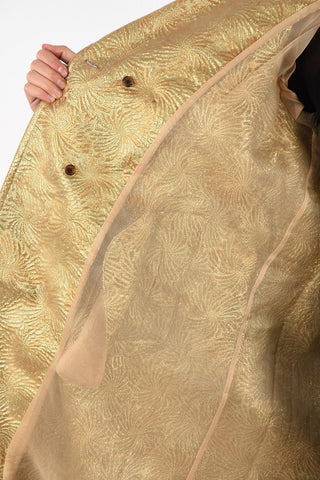 MM0 Brocade Double Breasted Trench With Silk Insert
