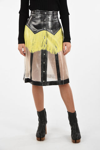 MM0 High-Rise Below Knee Skirt With Snap Button
