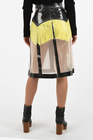 MM0 High-Rise Below Knee Skirt With Snap Button