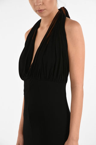MM0 Bare Back Maxi Halterneck Dress