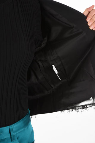 MM6 Metallic Faux Leather Center Vent Blazer