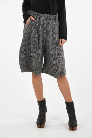 MM6 Tweed Flared Shorts