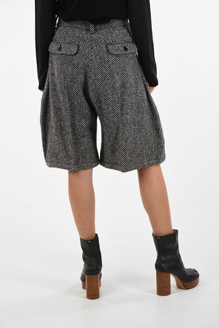 MM6 Tweed Flared Shorts