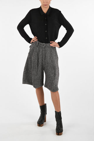 MM6 Tweed Flared Shorts