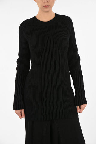 MM4 Oversize Ribbed Crew-Neck Sweater