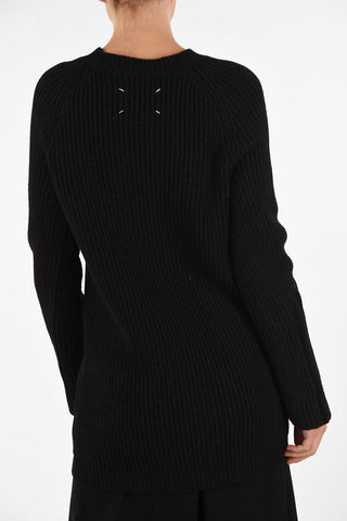 MM4 Oversize Ribbed Crew-Neck Sweater