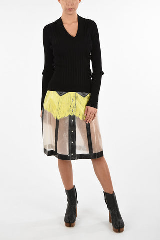 MM4 Ribbed Slim Fit Sweater with V-Neck