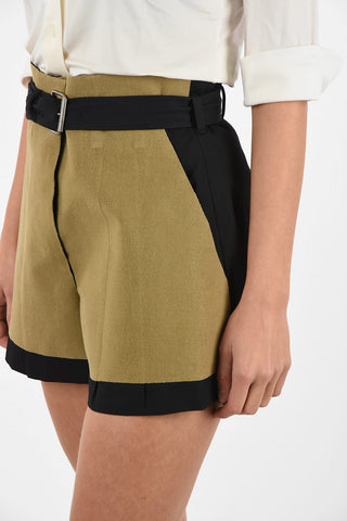 MM1 Two-Tone High-Rise Shorts with Belt